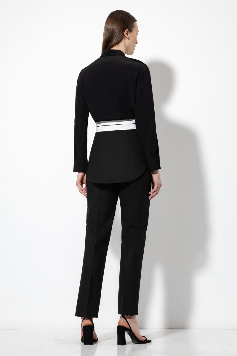 Брюки со съемной деталью VASSA&Co, пол женский, цвет черный, фото №6