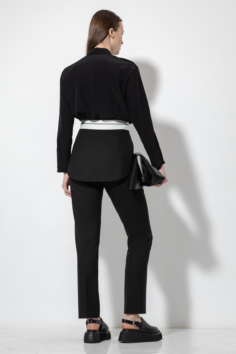 Брюки со съемной деталью VASSA&Co, пол женский, цвет черный, фото №7