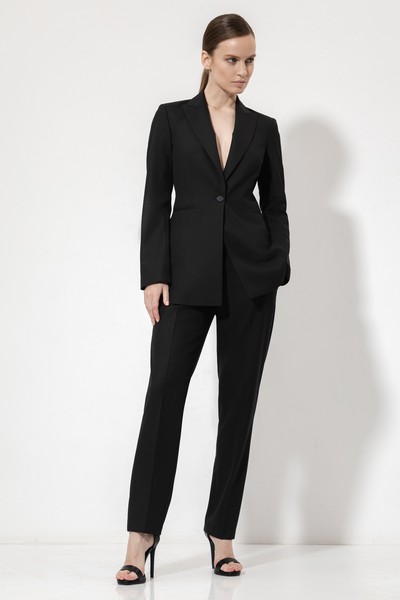 Приталенный жакет VASSA&Co, пол женский, цвет черный, фото №3