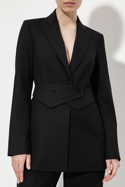 Приталенный жакет VASSA&Co, пол женский, цвет черный, фото №6