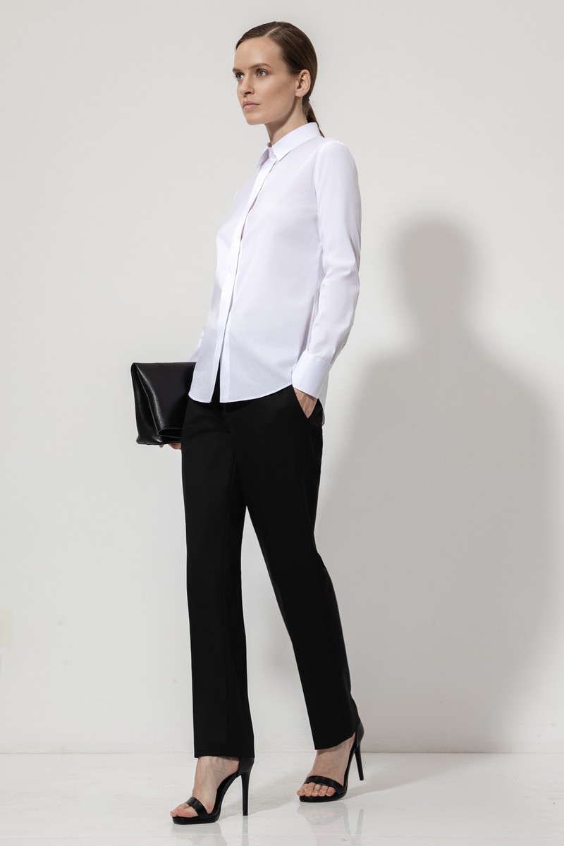 Приталенная блузка VASSA&Co, пол женский, цвет белый, фото №3