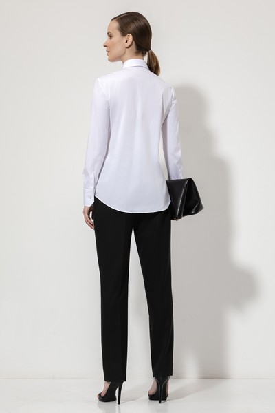 Приталенная блузка VASSA&Co, пол женский, цвет белый, фото №4