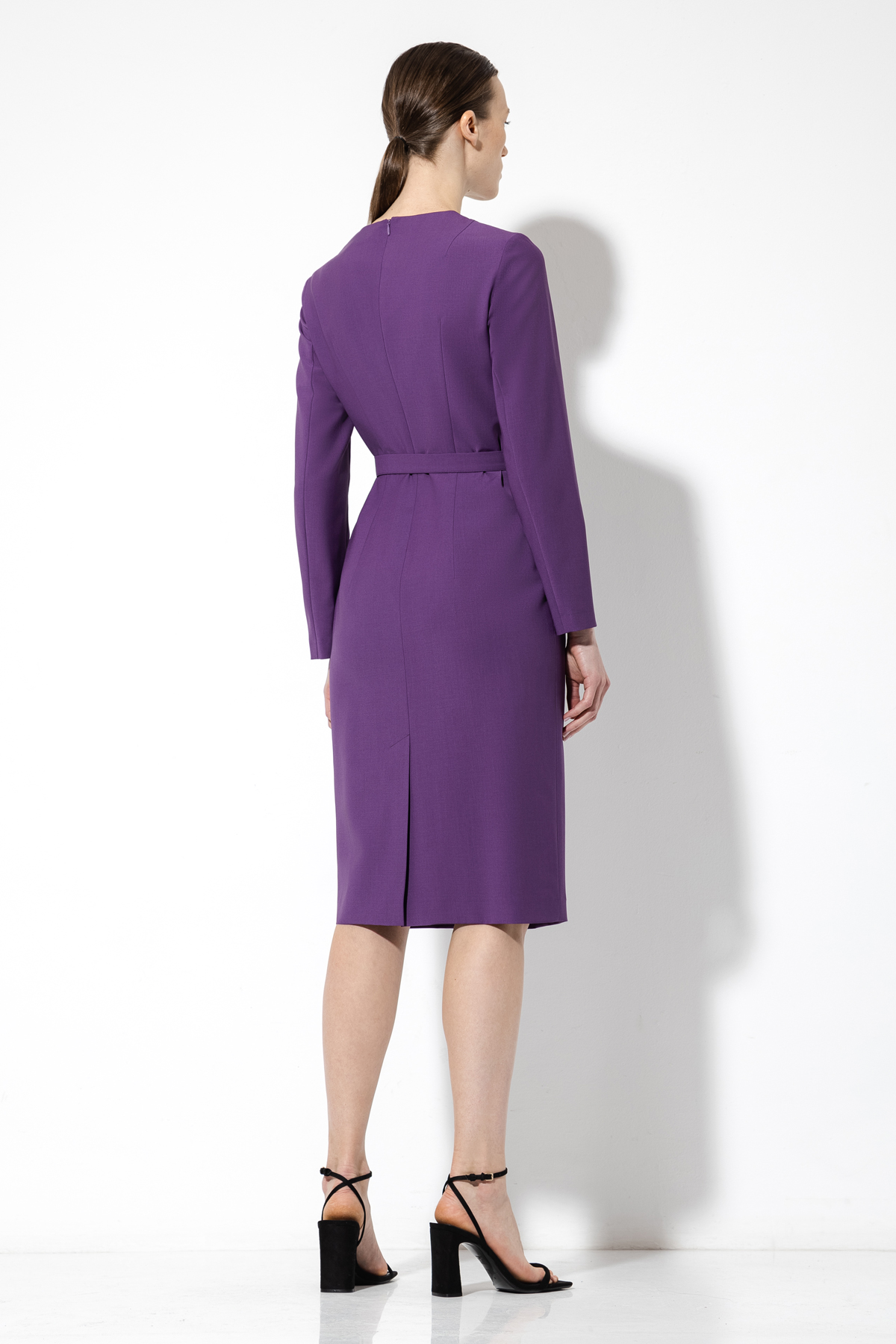 Платье-футляр с драпировкой VASSA&Co, пол женский, цвет фиолетовый, фото №4