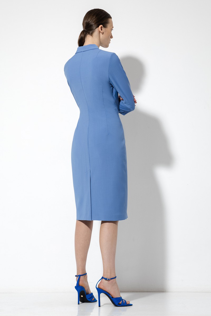 Платье-футляр с драпировкой VASSA&Co, пол женский, цвет голубой, фото №3