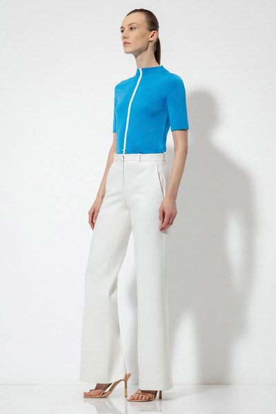 Джемпер с контрастной полосой VASSA&Co, пол женский, цвет синий, фото №2