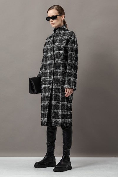 Пальто-кокон VASSA&Co, пол женский, цвет черный, фото №3