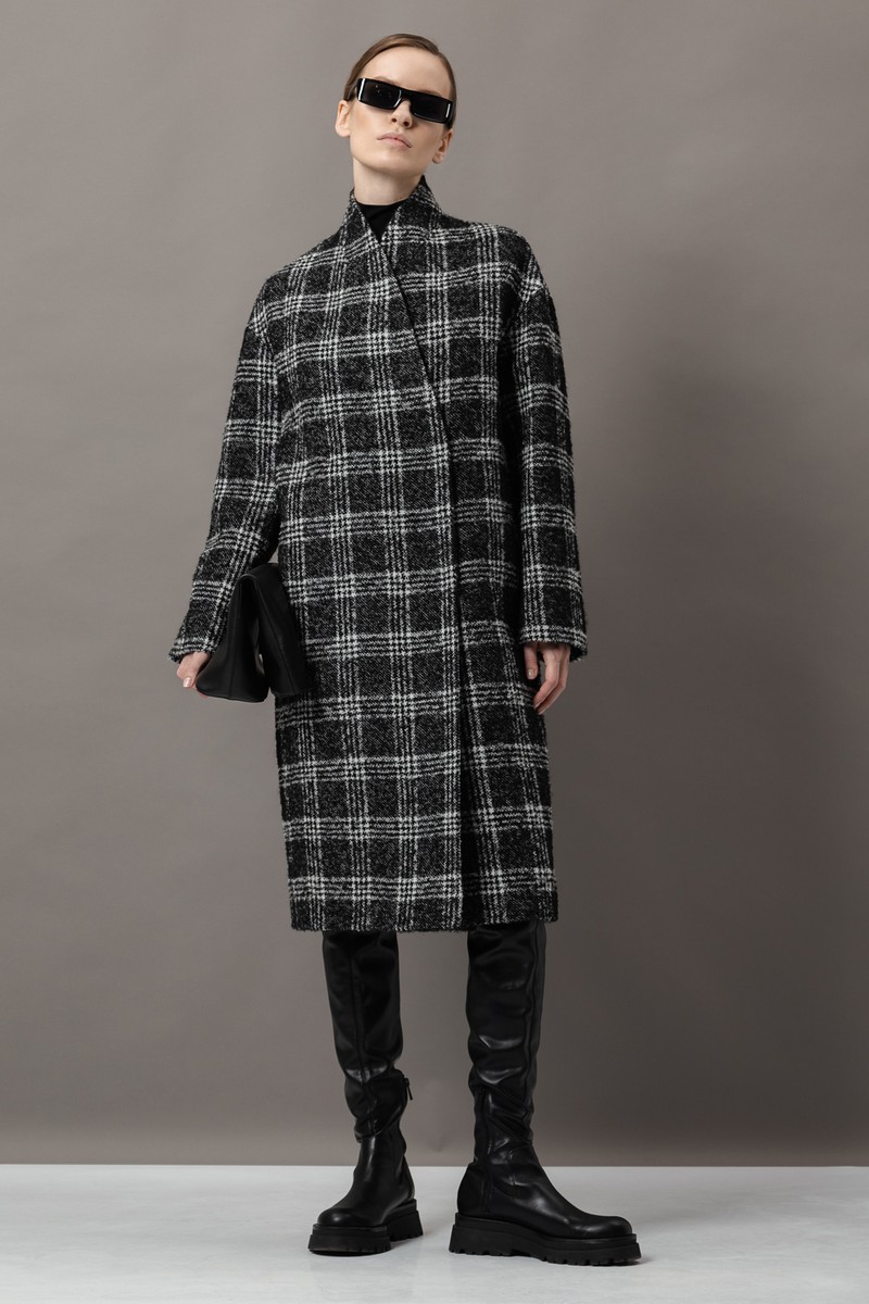 Пальто-кокон VASSA&Co, пол женский, цвет черный, фото №2