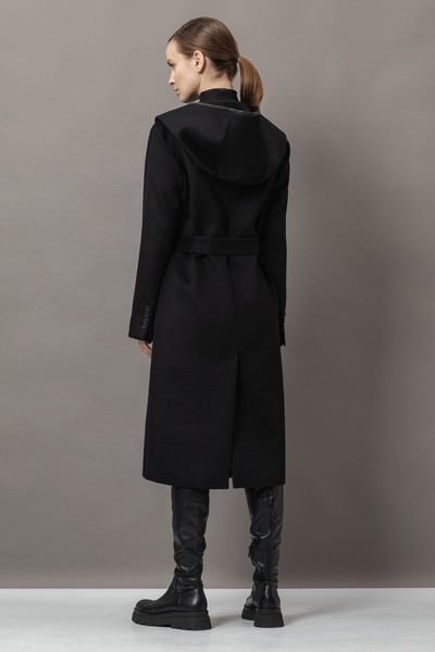 Пальто с капюшоном VASSA&Co, пол female, цвет black, фото №5