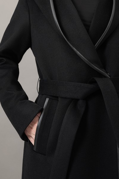 Пальто с капюшоном VASSA&Co, пол female, цвет black, фото №6