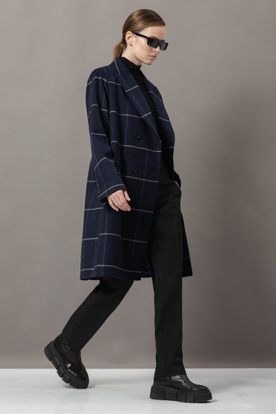 Пальто прямого кроя VASSA&Co, пол женский, цвет синий, фото №2