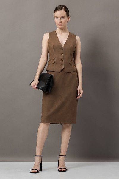 Юбка-карандаш VASSA&Co, пол женский, цвет коричневый, фото №2