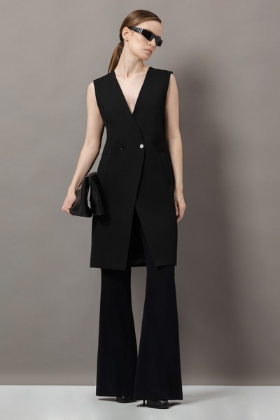 Удлиненный жилет VASSA&Co, пол женский, цвет черный, фото №3