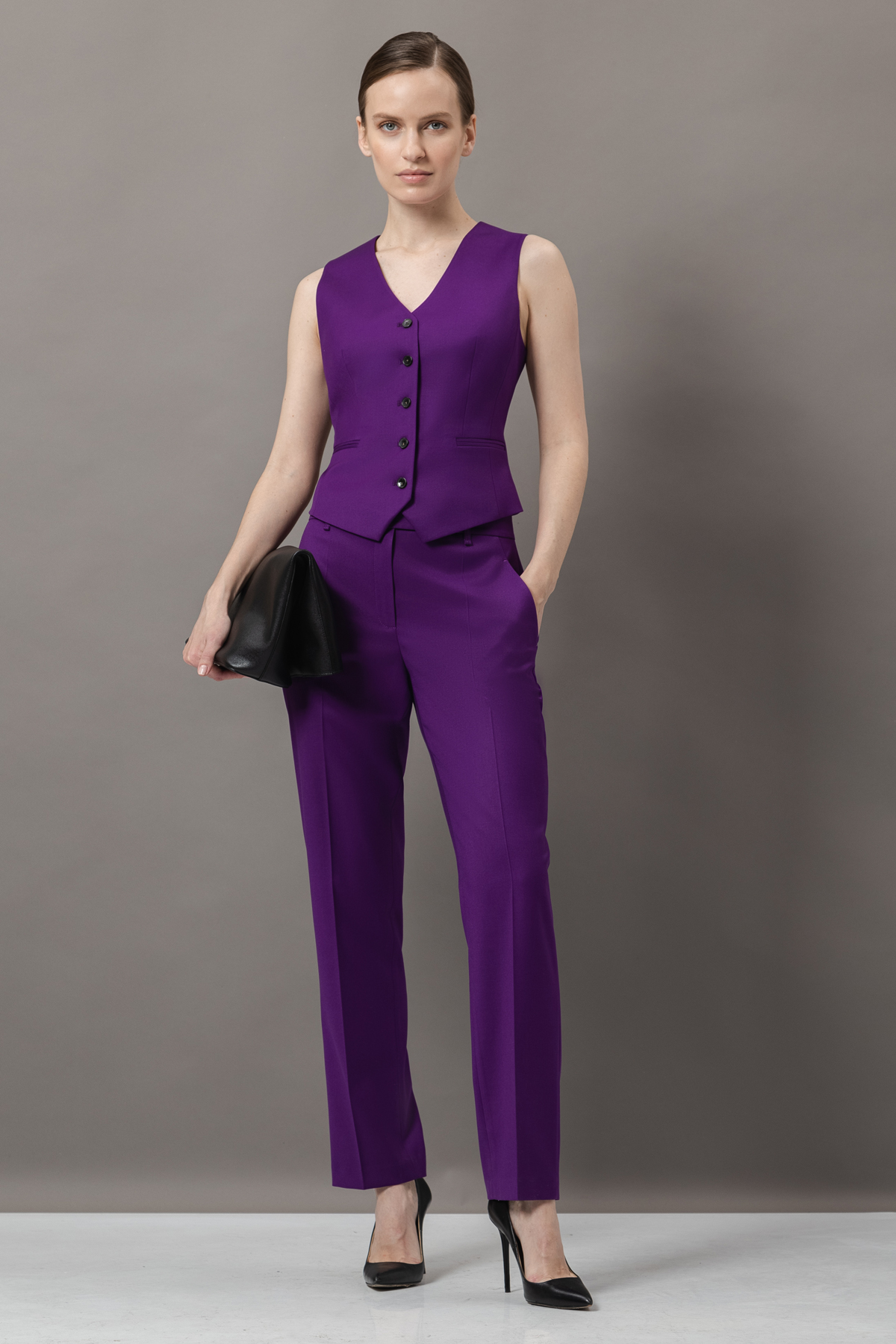 Жилет VASSA&Co, пол женский, цвет фиолетовый