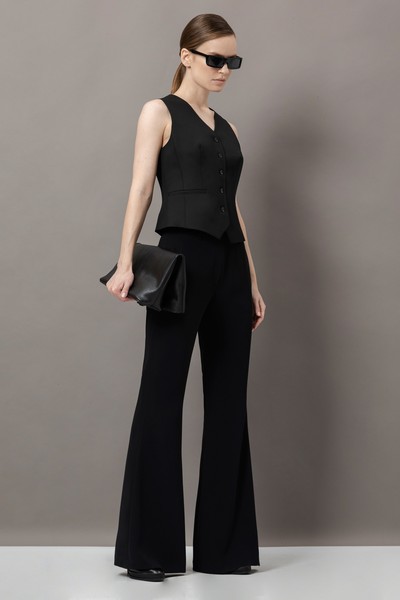 Жилет приталенного кроя VASSA&Co, пол женский, цвет черный, фото №4