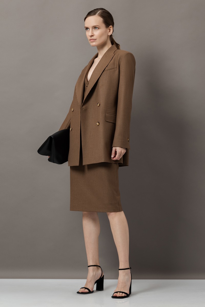 Жакет VASSA&Co, пол женский, цвет коричневый, фото №5