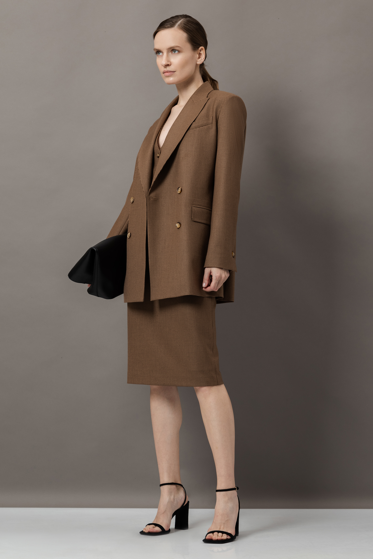 Юбка-карандаш VASSA&Co, пол женский, цвет коричневый