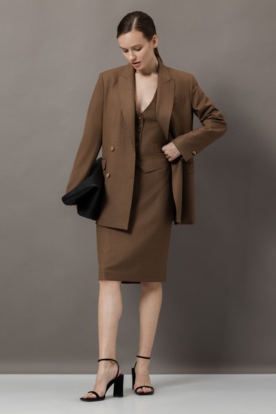 Жилет VASSA&Co, пол женский, цвет коричневый, фото №2