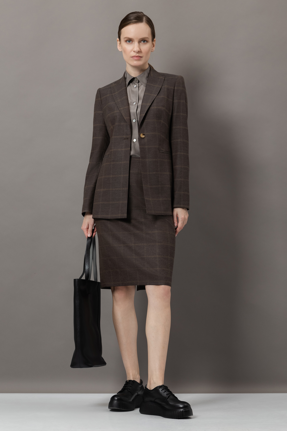 Юбка-карандаш VASSA&Co, пол женский, цвет коричневый