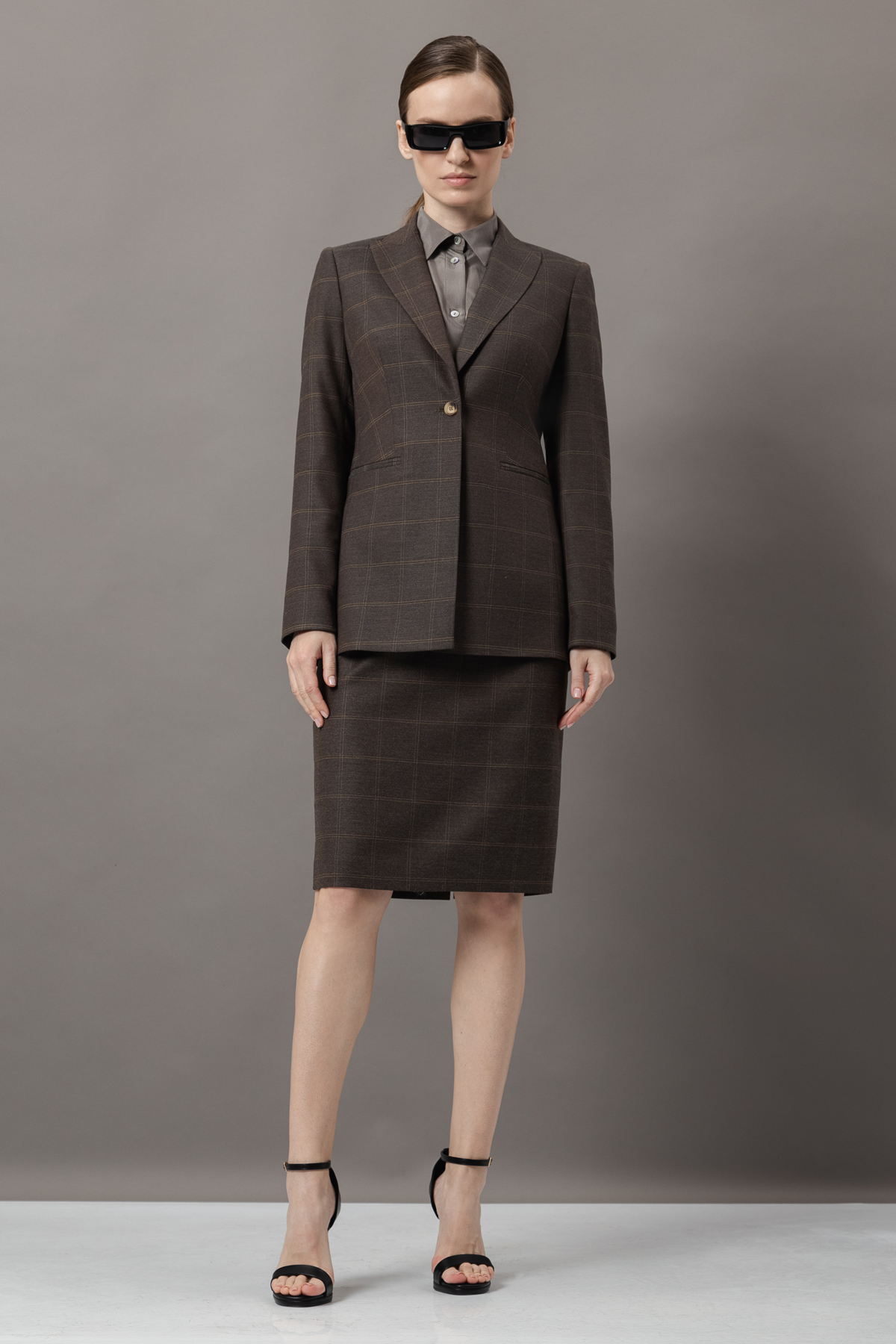 Юбка-карандаш VASSA&Co, пол женский, цвет коричневый