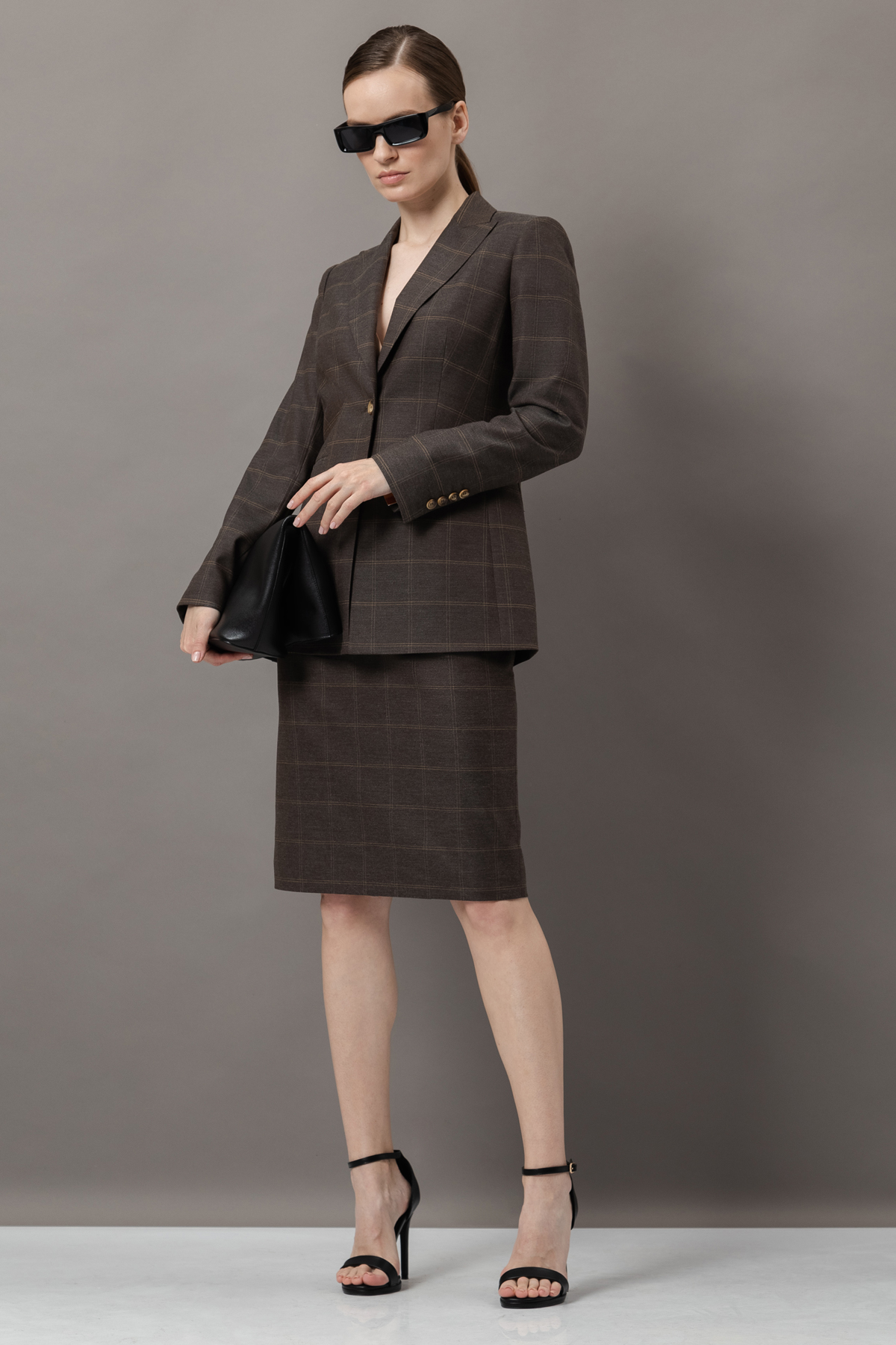 Юбка-карандаш VASSA&Co, пол женский, цвет коричневый