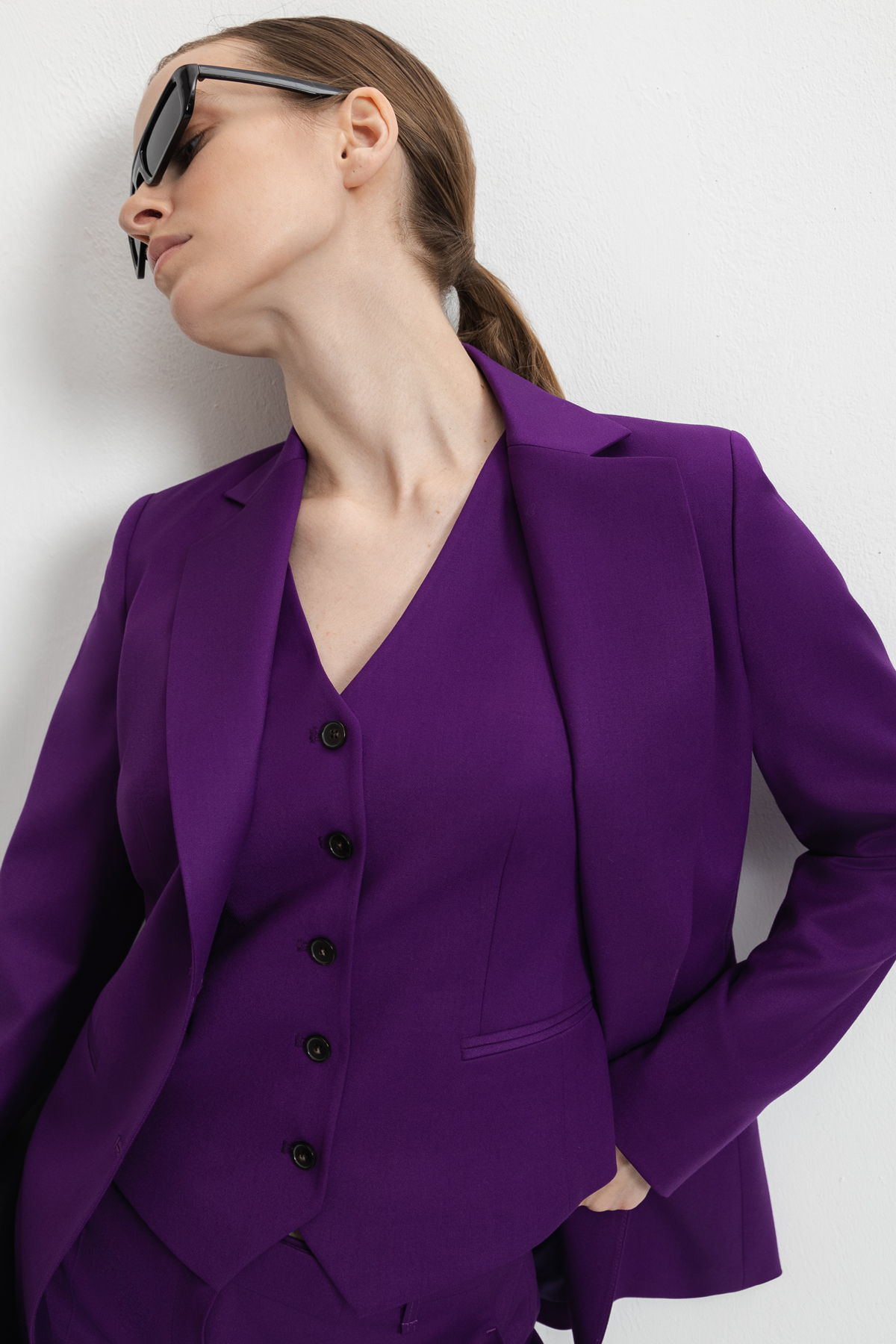 Жакет VASSA&Co, пол женский, цвет фиолетовый