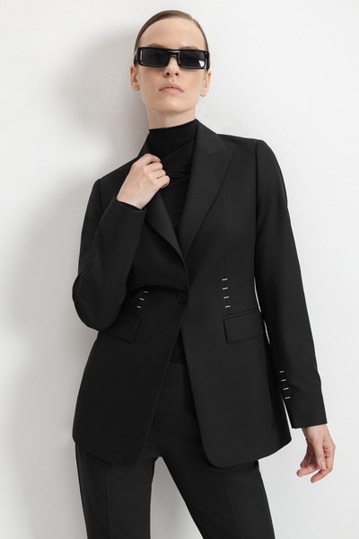 Жакет с графичной вышивкой VASSA&Co, пол женский, цвет черный, фото №5