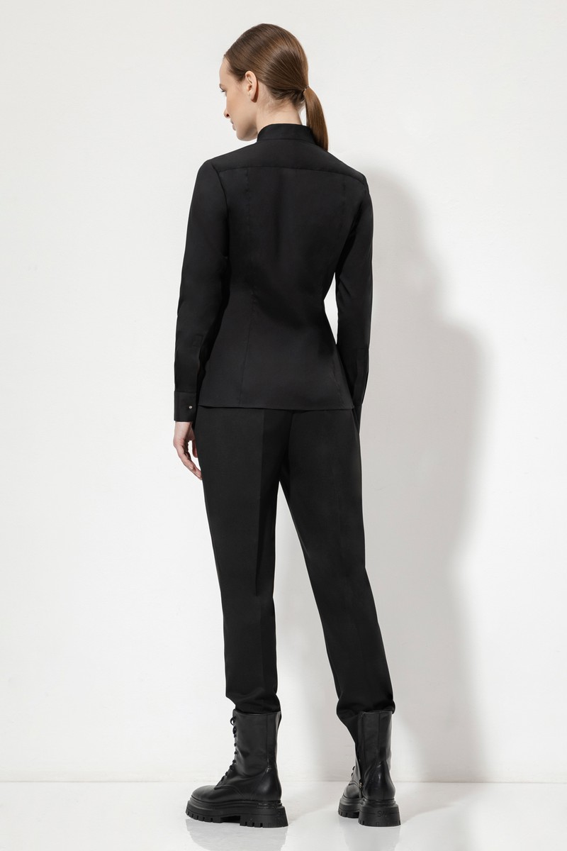 Блузка с фигурным вырезом VASSA&Co, пол female, цвет black, фото №5