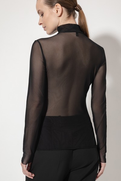 Водолазка с прозрачной спинкой , пол женский, цвет черный, фото №6