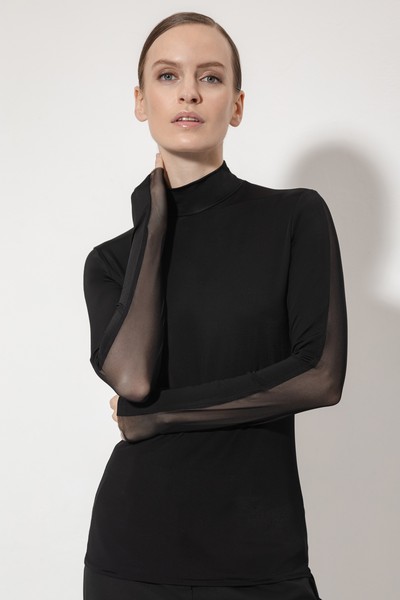 Водолазка с прозрачной спинкой , пол женский, цвет черный, фото №4