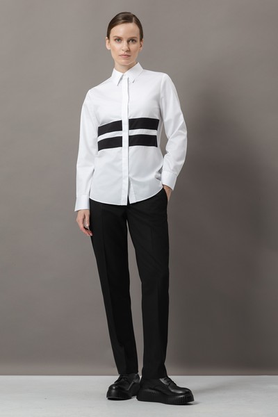 Блузка с графичным принтом VASSA&Co, пол женский, цвет белый, фото №2