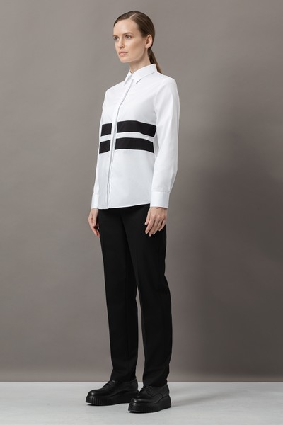 Блузка с графичным принтом VASSA&Co, пол женский, цвет белый, фото №3