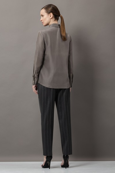 Блузка из шелка VASSA&Co, пол женский, цвет коричневый, фото №3