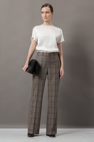 Брюки из шерсти VASSA&Co, пол женский, цвет серый, фото №4