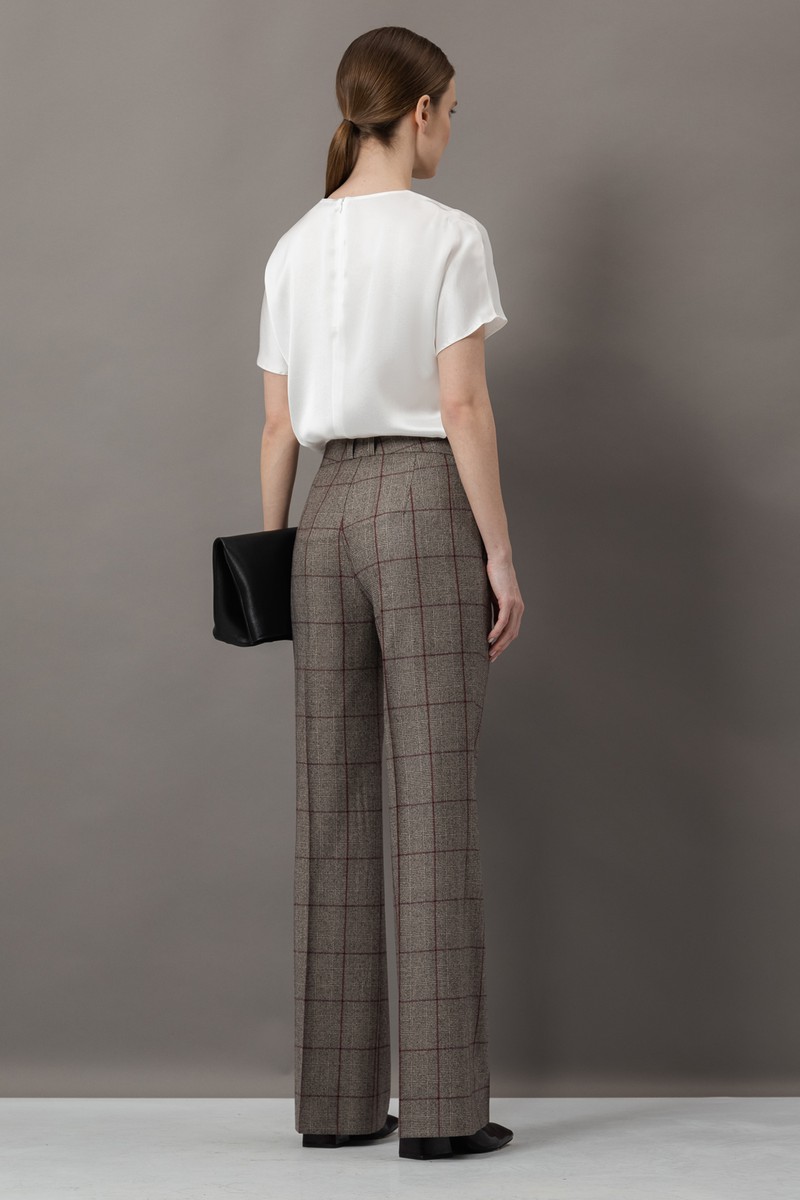 Брюки из шерсти VASSA&Co, пол женский, цвет серый, фото №5