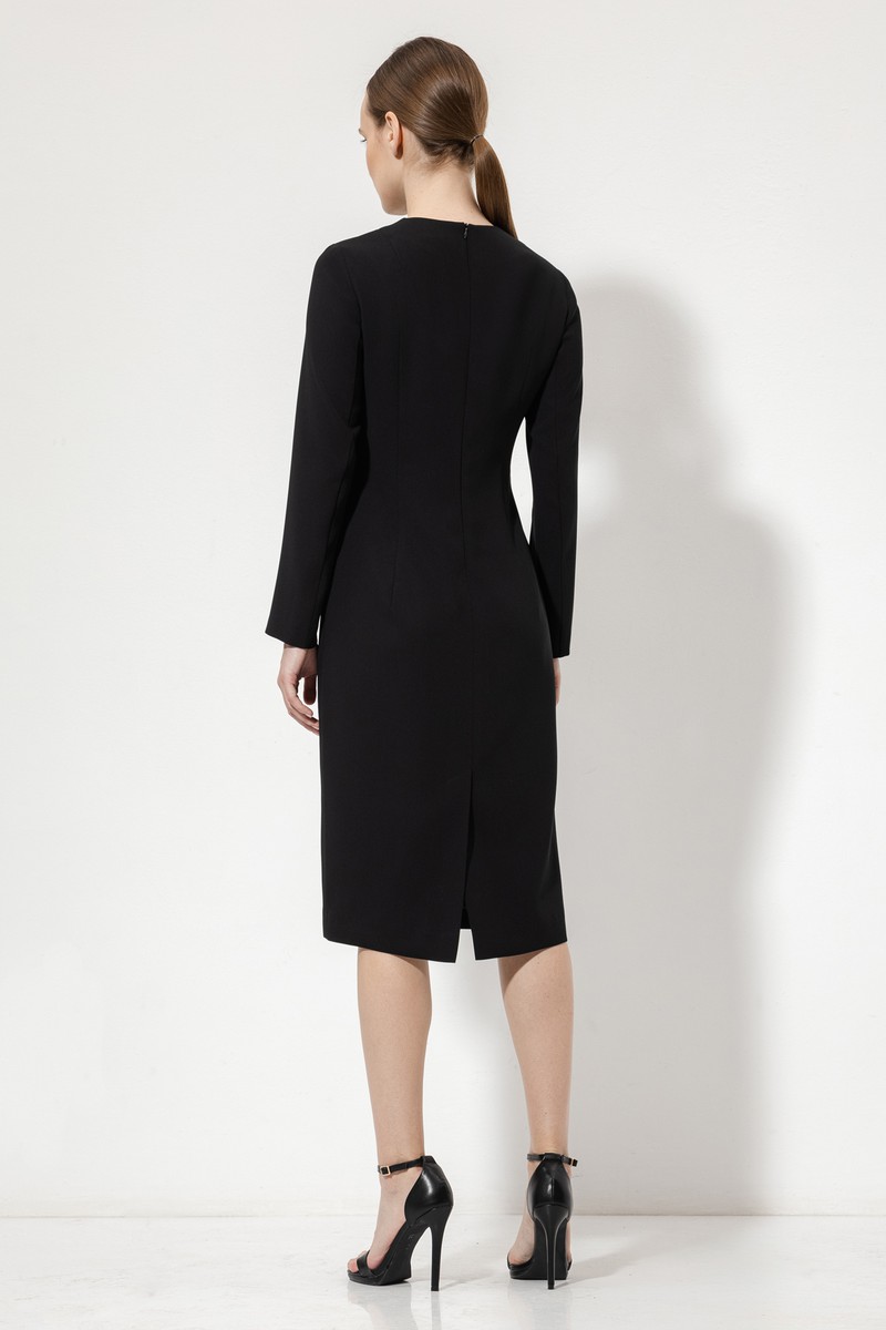 Платье-футляр VASSA&Co, пол женский, цвет черный, фото №4