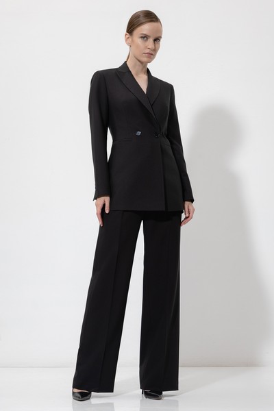 Двубортный жакет VASSA&Co, пол женский, цвет черный, фото №2