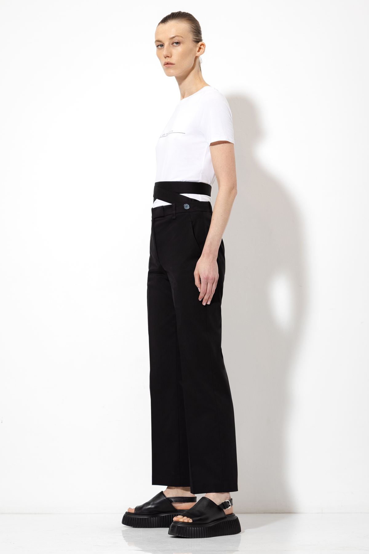 Брюки со съемной деталью VASSA&Co, пол female, цвет black, фото №3