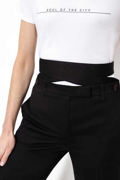 Брюки со съемной деталью VASSA&Co, пол female, цвет black, фото №4