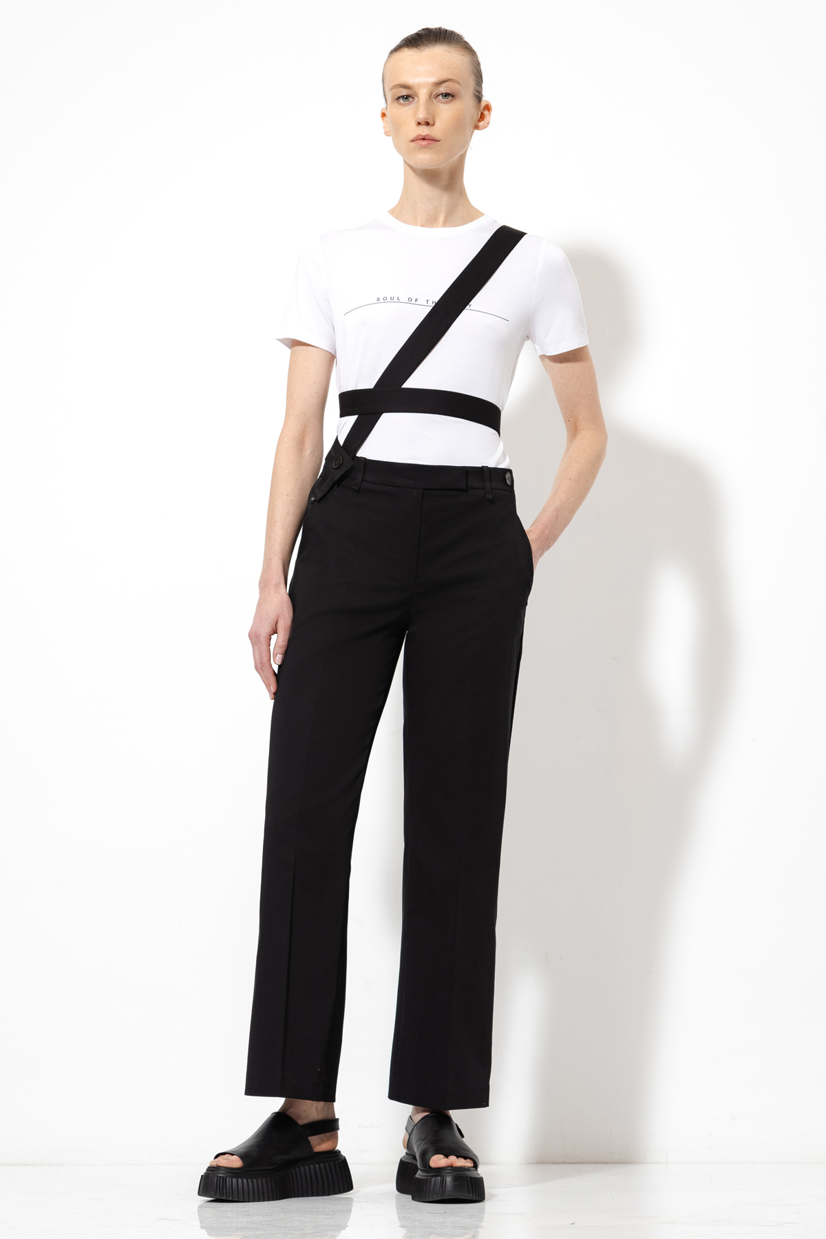 Брюки со съемной деталью VASSA&Co, пол female, цвет black, фото №2