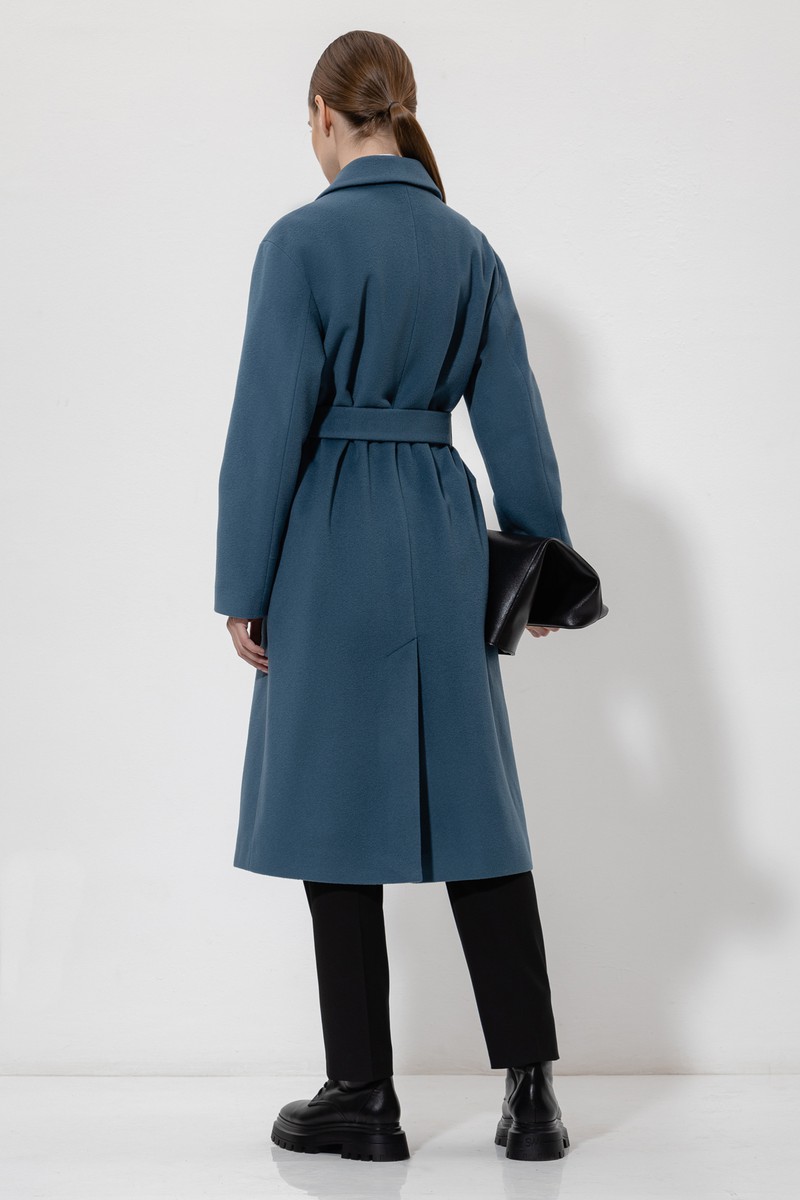 Пальто VASSA&Co, пол женский, цвет голубой, фото №4