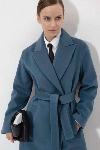 Пальто VASSA&Co, пол женский, цвет голубой, фото №2