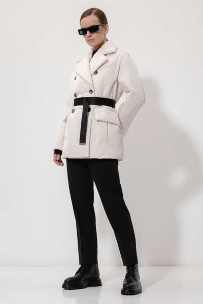 Куртка c контрастным поясом - стропой VASSA&Co, пол женский, цвет белый, фото №2