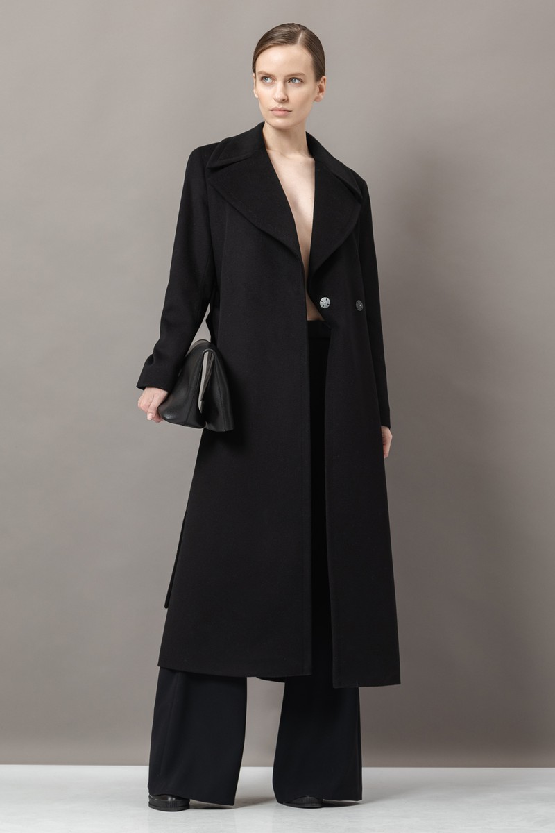 Пальто-халат VASSA&Co, пол female, цвет black, фото №3