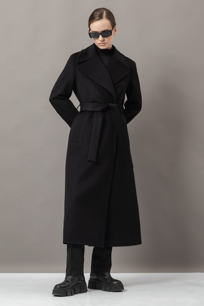 Пальто-халат VASSA&Co, пол женский, цвет черный, фото №4