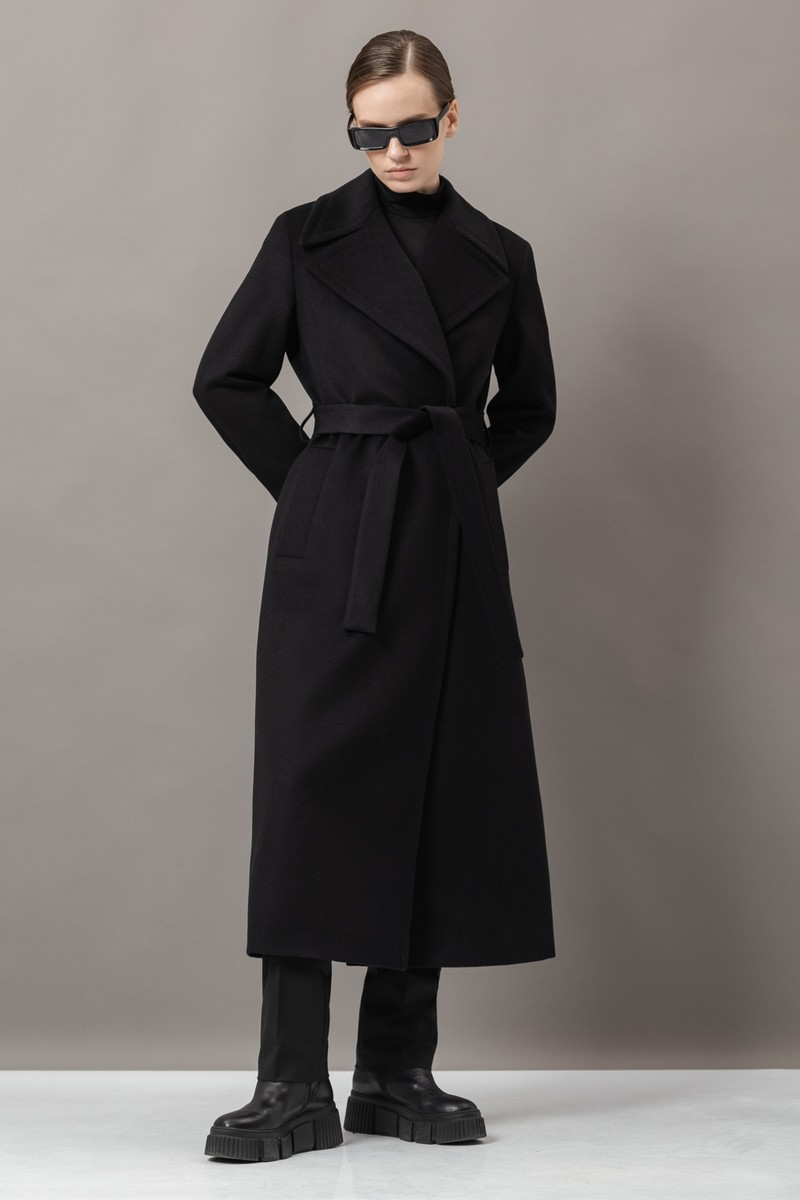 Пальто-халат VASSA&Co, пол female, цвет black, фото №4