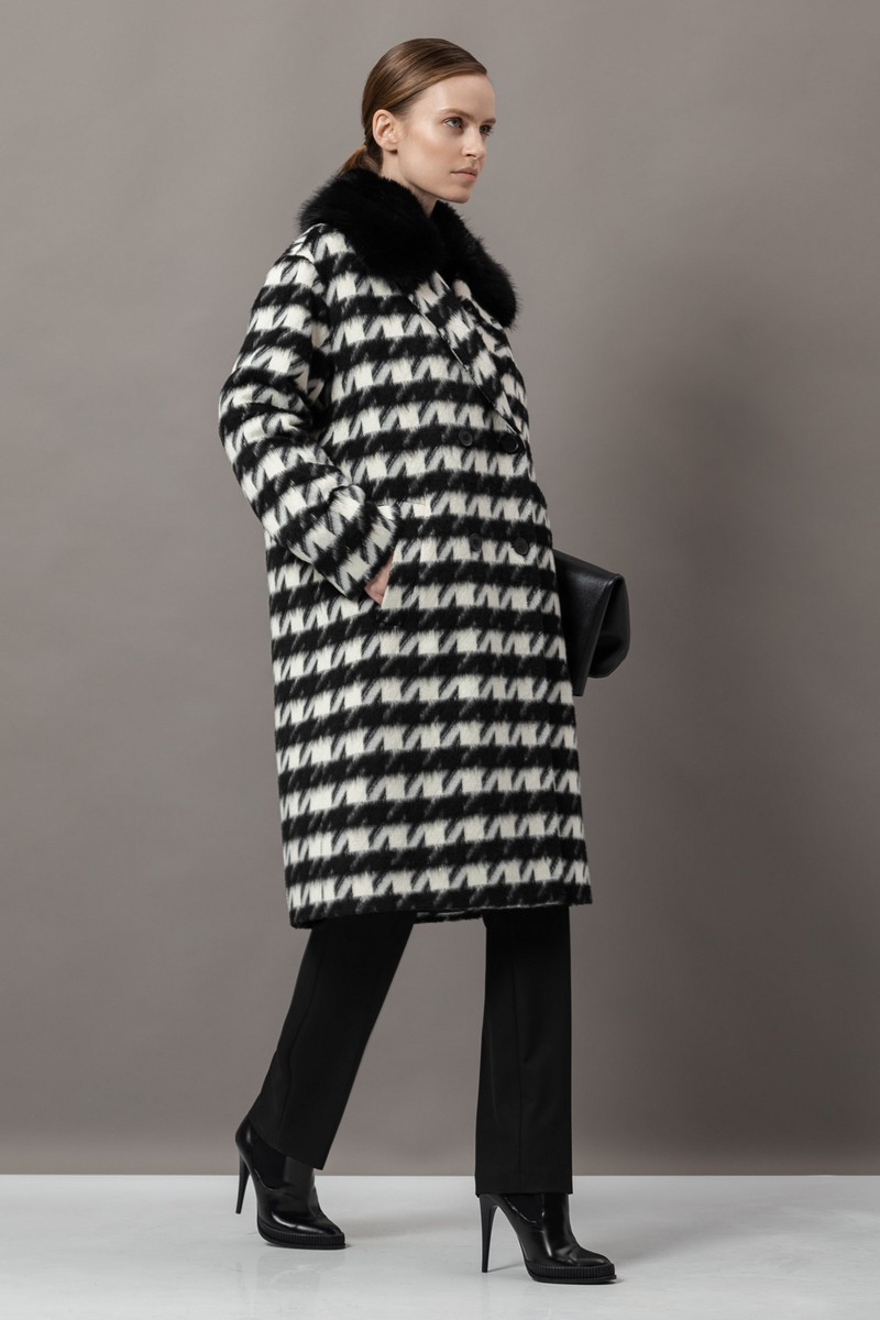 Пальто с принтом VASSA&Co, пол женский, цвет черный, фото №5