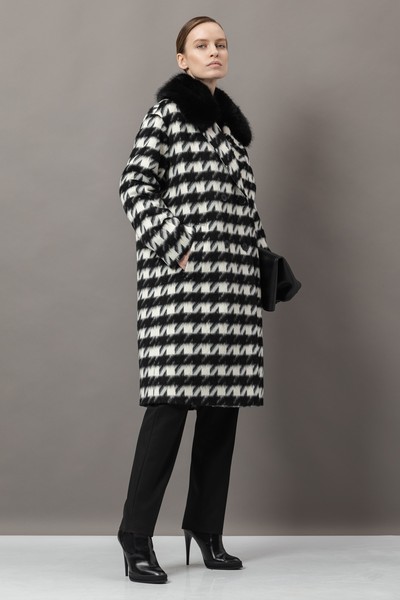 Пальто с принтом VASSA&Co, пол женский, цвет черный, фото №4