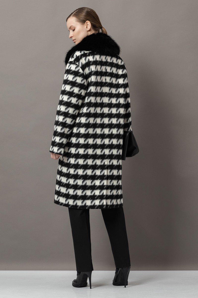 Пальто с принтом VASSA&Co, пол женский, цвет черный, фото №6