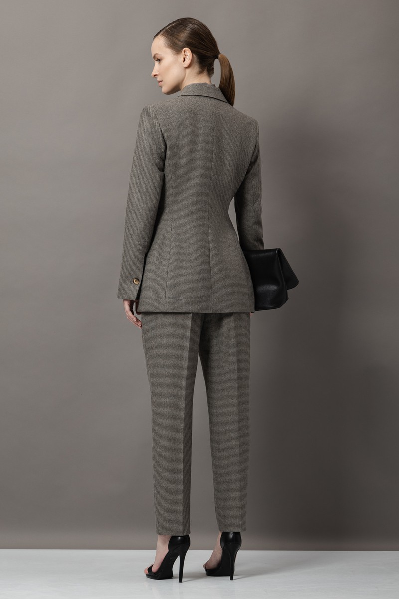 Двубортный жакет VASSA&Co, пол женский, цвет коричневый, фото №4