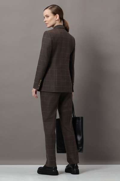 Однобортный жакет VASSA&Co, пол женский, цвет коричневый, фото №6